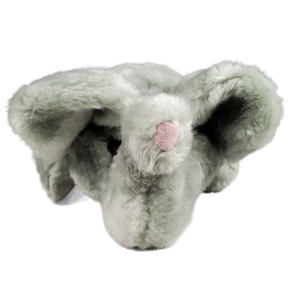 Stuffed Elephant Plush Gray Furry Fluffy Big Ears Long Trunk SKM Enterprises - Picture 4 of 8